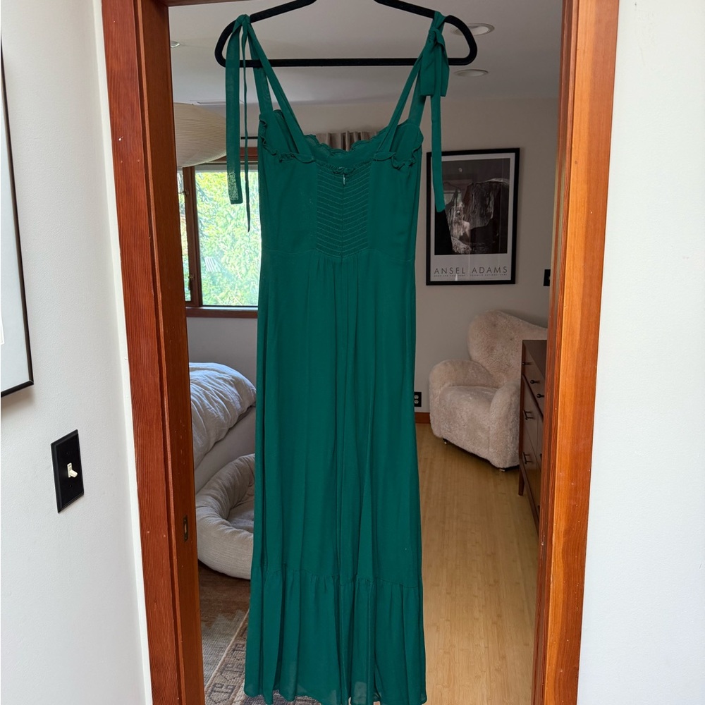 Reformation Forest Green Midi Dress - Picture 4 of 6